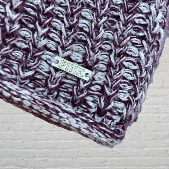 PINK Victoria's Secret XS Purple Marled Knit Oversized Cropped Sweater - Picture 10 of 15